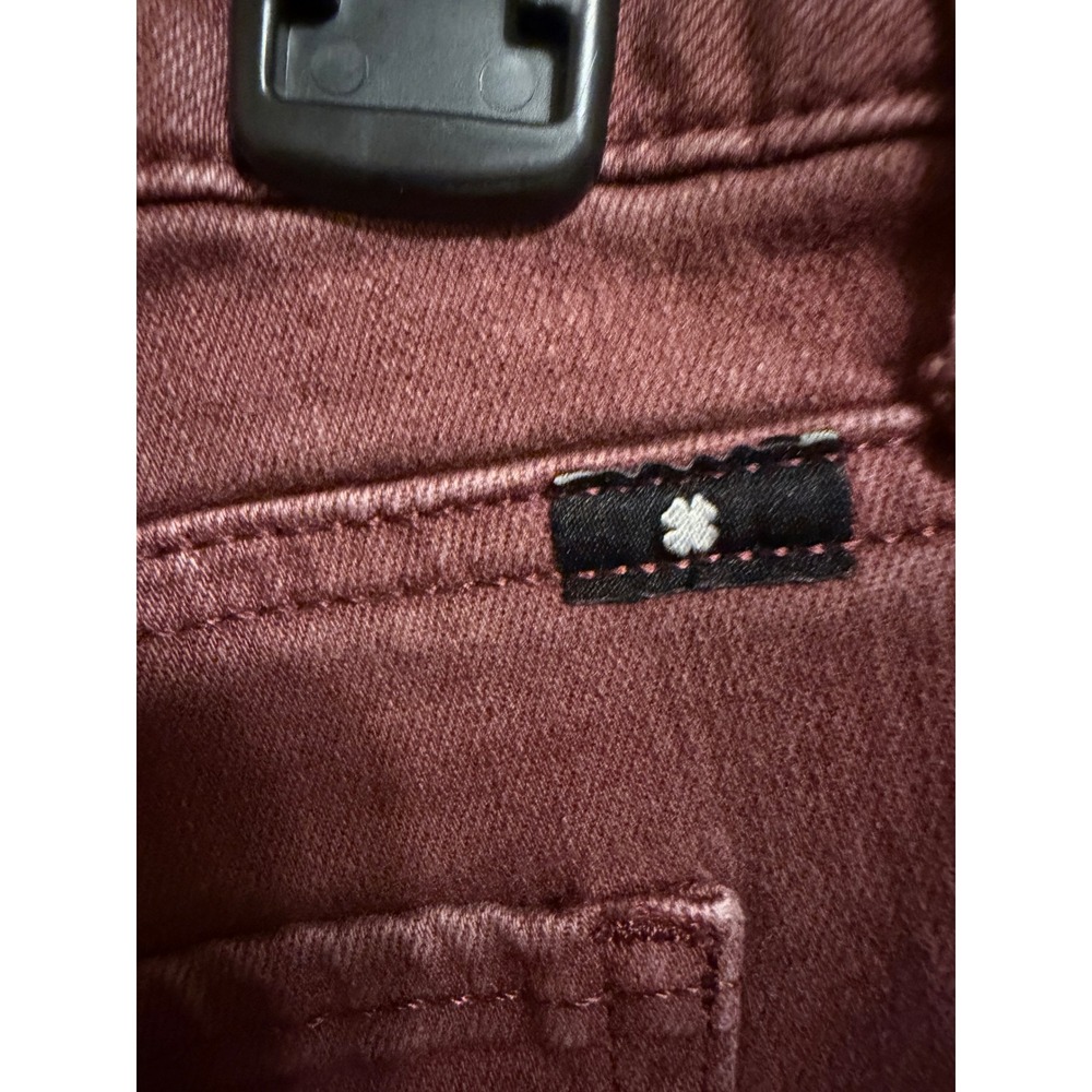 Lucky Brand Bridgette Skinny Jeans Burgundy Raw Hem Size 12/31 High Rise Wine - Picture 3 of 11